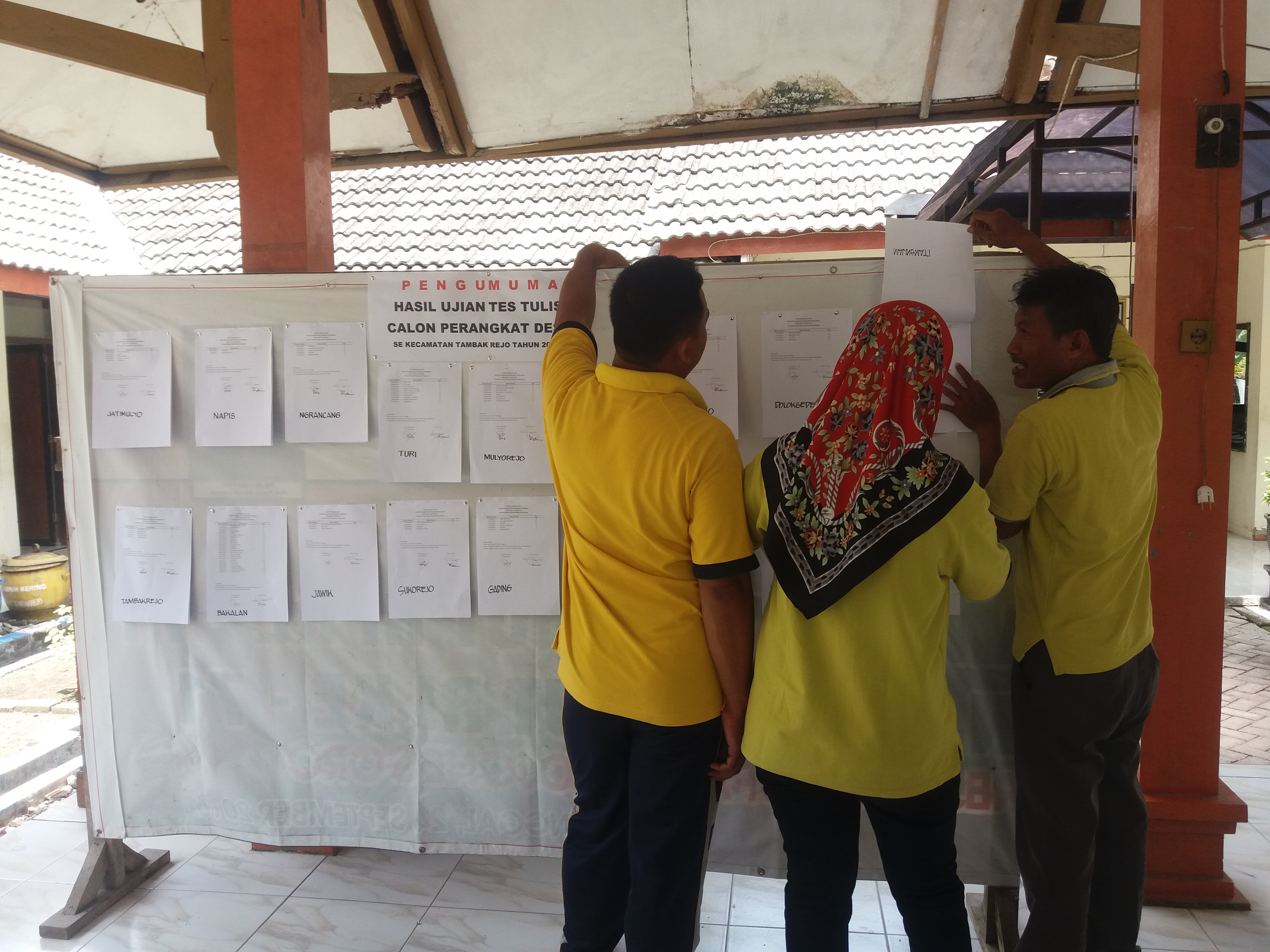 PENGUMUMAN HASIL TES TULIS UJIAN CALONPERANGKAT DESA