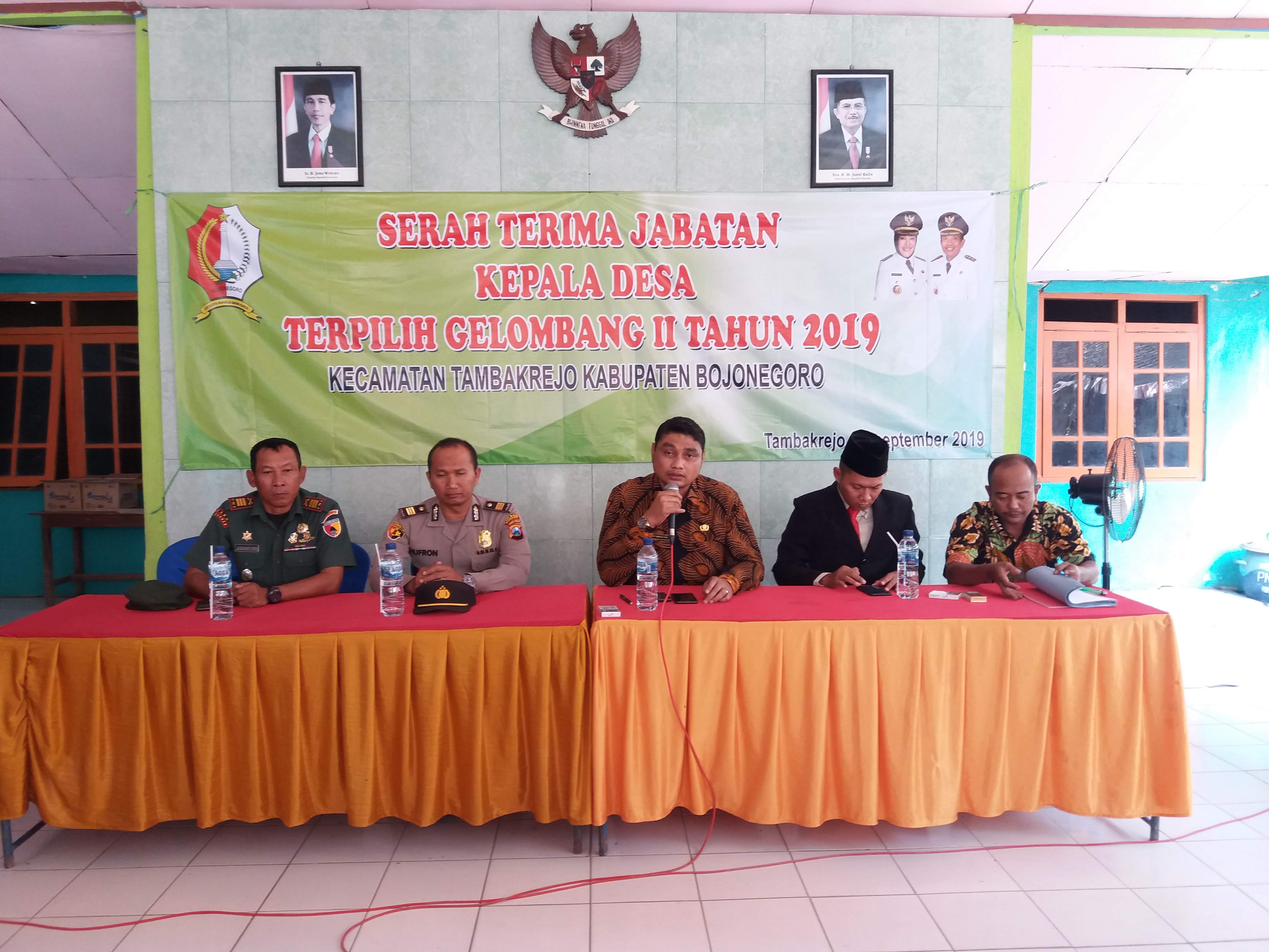 Pelaksanaan Sertijab Kepala Desa di Kecamatan Tambakrejo