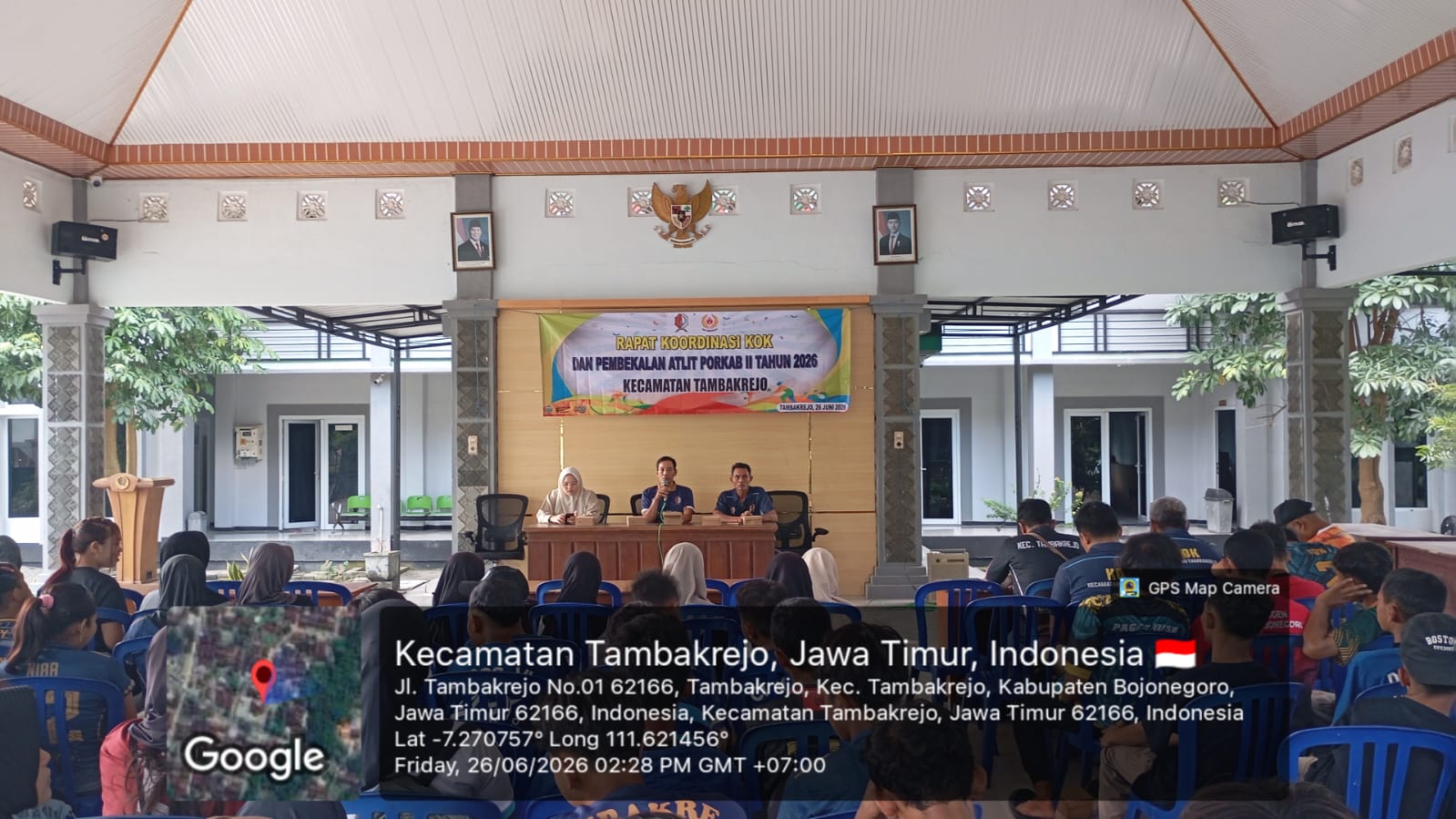 Rapat Koordinasi KOK dan Pembekalan Atlit Porkab ll Tahun 2026 kecamatan Tambakrejo